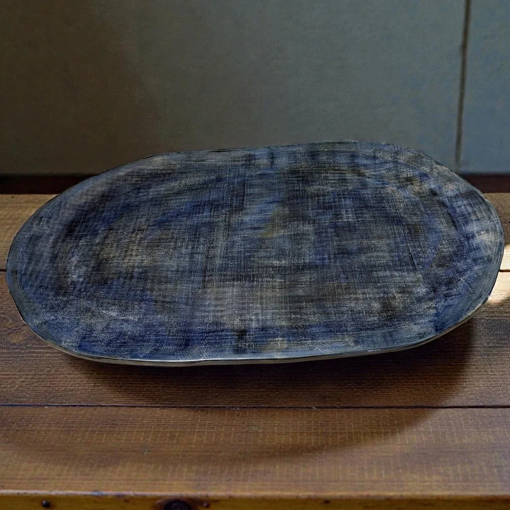 Creative Co Op 18.5” Stoneware Serving Platter ceramic Farmhouse Tableware Plate